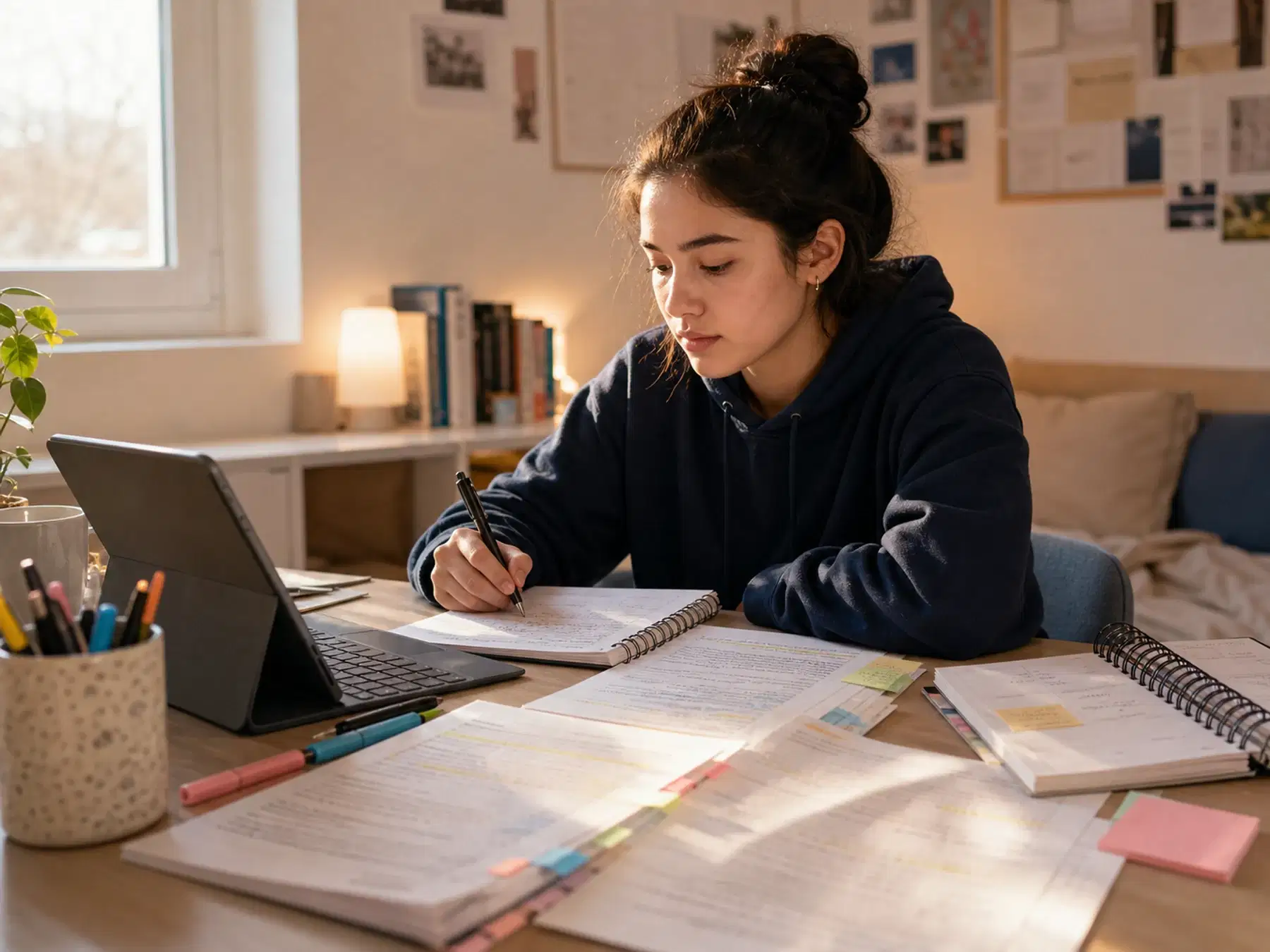 Focused IB student studying with StudyIB platform